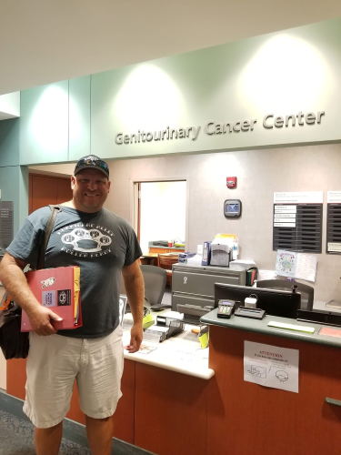 Ryan at MD Anderson during cancer treatment