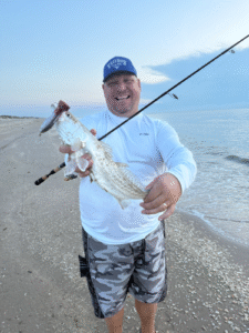 Ryan Pendergraft on a fishing trip three and a half years after successful kidney transplant