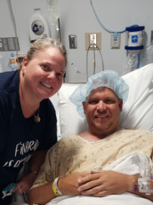 Ryan and Kim Pendergraft the morning of Ryan's kidney transplant